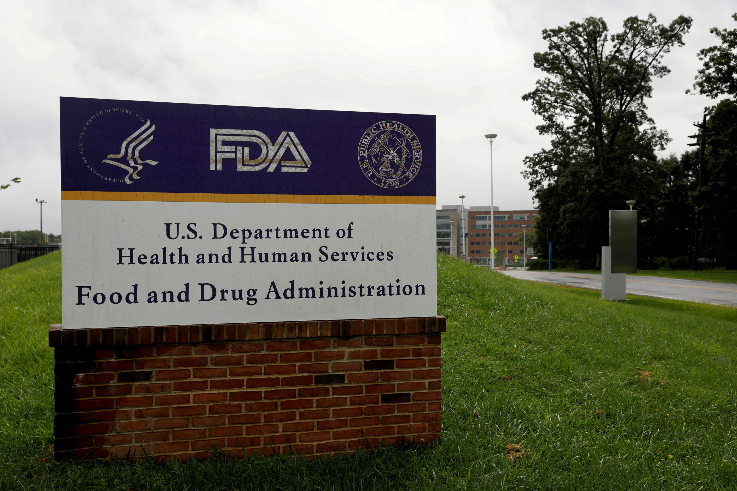 FILE PHOTO: Signage is seen outside of the Food and Drug Administration (FDA) headquarters in White Oak, Maryland, U.S., August 29, 2020. REUTERS/Andrew Kelly/File Photo/File Photo