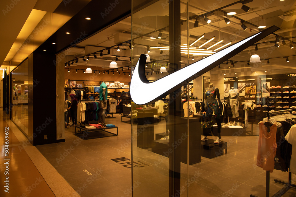 Nike slumps after flagging sales decline.